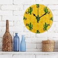 thumbnail image 3 of Coolnut Cactus Round Wall Clock, 9.84 inch Silent Wall Clock for Bedroom, Bathroom, Office, Living Room Home Decor, 3 of 7