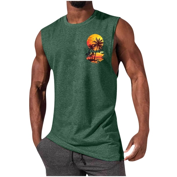 Pullover de Moda Casual para Hombres Cuello Redondo sin Mangas Suelto Primavera Y Verano