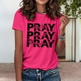 thumbnail image 5 of Ankishi Christian Tshirts for Women Crew Neck Pray Through It Shirt Short Sleeve Vintage Graphic Tees for Party, 5 of 7