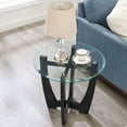 thumbnail image 3 of S-HOME Black Round Coffee Table with Glass Top 23.5 Inch Small Center Table for Living Room Office and Apartment Use, 3 of 8