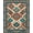 Terracotta Turquoise Multi, Pattern 7, variant on ODIKA Southwestern Grid Border Motif Stripe Stepped Aztec Vintage Mosaic Playful for Dorm Room, Small Living Apartment, Stain Resistant Low Profile