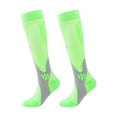 thumbnail image 3 of Domzle Wide Calf Compression Socks for Men Women Knee High Plus Size, Circulation Support, Graduated Compression, Moisture Wicking, Sports, Travel Green, 3 of 4
