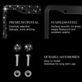 thumbnail image 3 of OTOSTAR 1 Pack Bling Crystal License Plate Frame, Handcrafted 7 Rows Finest 14 Facets SS20 Diamond Premium Stainless Steel 2 Holes License Plate Holder, Anti-Theft Screws Caps Set, Black, 3 of 6