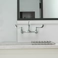 thumbnail image 4 of 2-Handle Commercial Sink Faucet with 12" Swivel Spout 8" Center Wall Mount Kitchen Faucet In Polished Chrome, 4 of 14