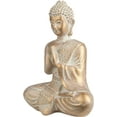 thumbnail image 5 of Teresa's Collections 6.3 Inches Meditating Buddha Statue Craft for Zen Decoration, Home Ornament Decoration, Boho Gold Statue for Office Table Living Room, 5 of 7