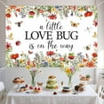 thumbnail image 3 of 5x3FT A Little Love Bug is On The Way Beautiful Backdrop, Summer Spring Insect Photography Background Decor, Garden Theme Photo Booth Background Banner for Baby Shower Gender Reveal Party Decoration, 3 of 4