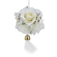 thumbnail image 3 of Simulation Rose Ball Artificial Flower Ball Innovative Photography Props with Jingle Bell FeatherWhite, 3 of 8