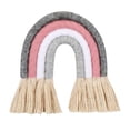 thumbnail image 2 of Chic bohemio macramé arcoíris para colgar en la pared tejido arcoíris colorido borla cuerda tapiz decoración artesanía regalo para habitación D Baoblaze tapiz de arco iris de macramé, 2 of 8