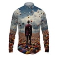 thumbnail image 5 of Camisa con solapa con estampado 3D de globos para hombre y mujer, camisas casuales de moda de manga larga, blusas con botones, ropa unisex de gran tamaño, 5 of 5