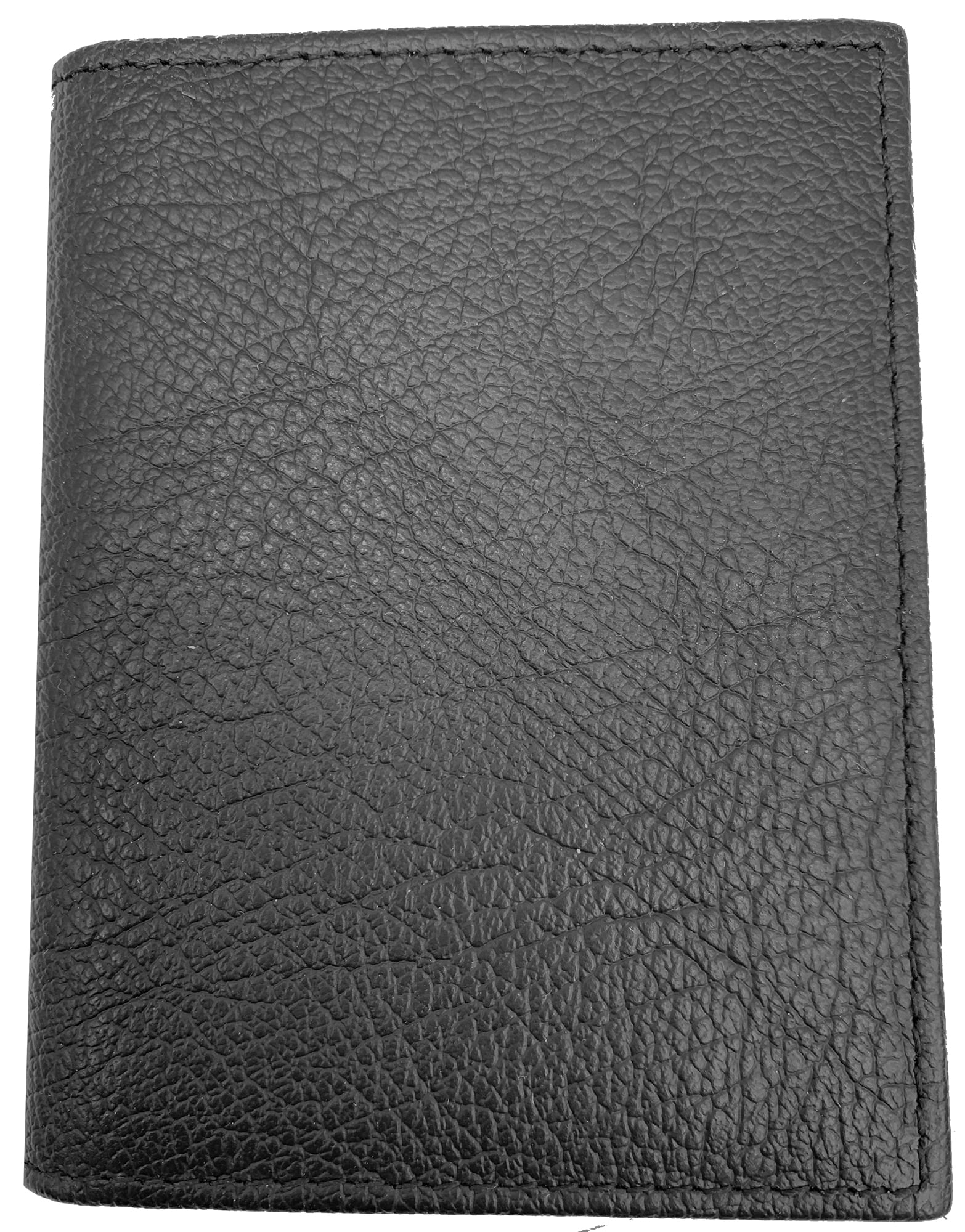 George Men's Genuine American Bison Leather Front Pocket Wallet Ranger Black, Men ages 16-99, Natural Medium Leather Grain Texture