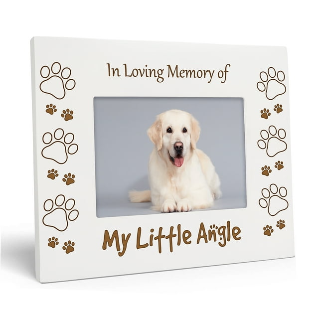 Darling Souvenir Made With Love Engraved Table Top Photo Frame Wooden In Loving Memory Of Quotes White Picture Frame Gift For Brothers Day, 4x6 Inches Horizontal Photo Size