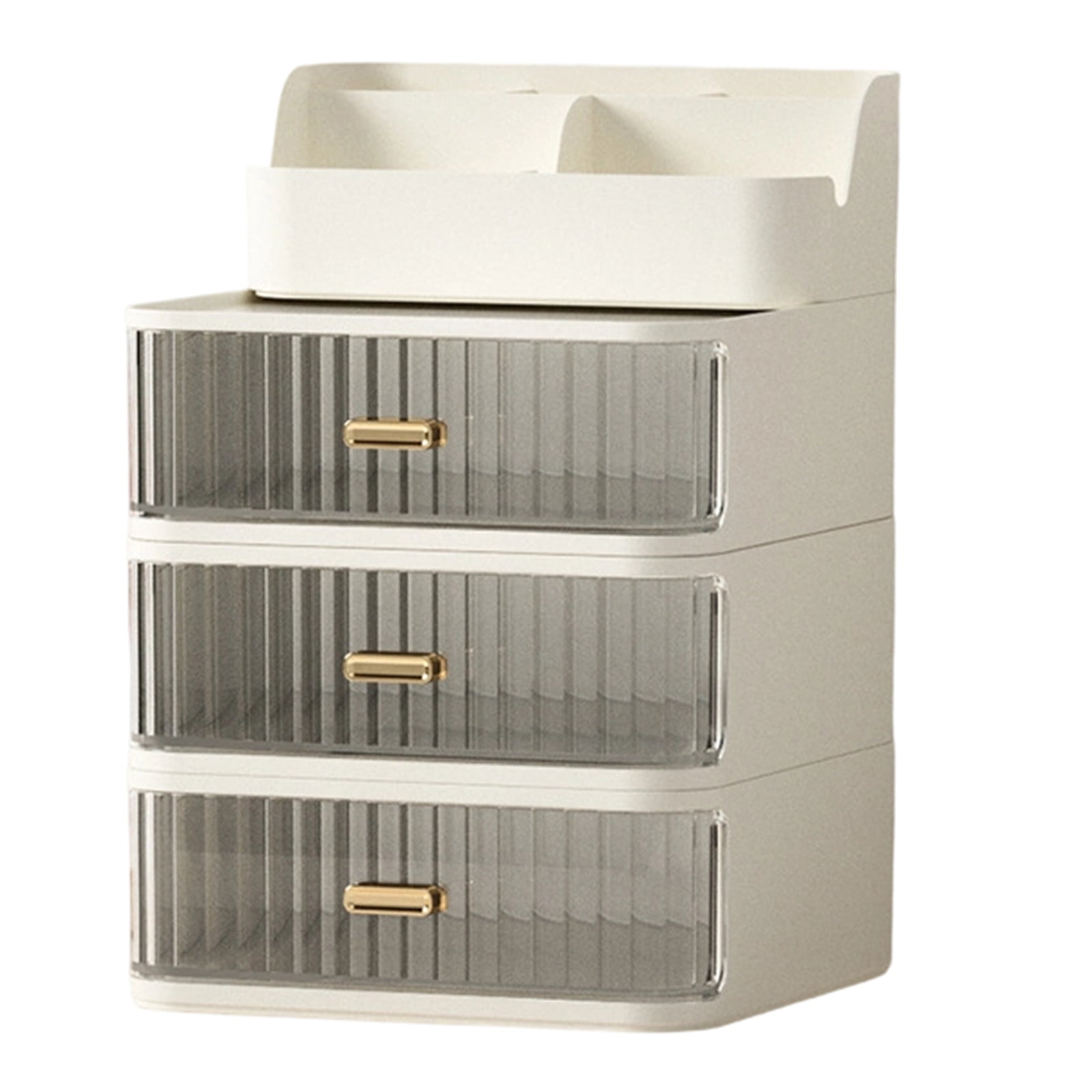 Multipurpose Desktop Organiser Trays with Clear Drawer Stackable Plastic Storage Box Container For Cosmetics Pens Marker