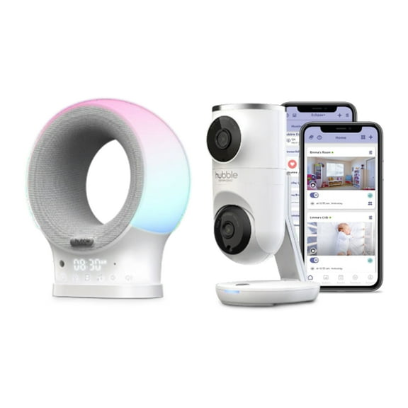 Hubble Dual Vision Smart HD Baby Monitor  Eclipse Bundle - The Hubble Complete Baby Monitoring & Soothing Bundle.