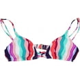 thumbnail image 3 of Bar III MULTI Waves Printed Strappy Bralette Bikini Swim Top, US Large, 3 of 3