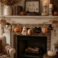 thumbnail image 3 of Cozy Fall Fabric Garland with Pumpkins Ghost Black Cat, Farmhouse Autumn Mantel Hanging Decor for Shelf Entryway, 40in, 3 of 6