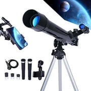 LAKWAR Astronomical Telescope for Kids and Astronomy Beginners, 600mm/50mm Good Partner to View Landscape and Planet, with Tripod, Phone Adapter, Shutter Remote, Black