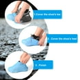 thumbnail image 6 of Uxcell 21x12.5cm(S) Waterproof Silicone Shoe Cover Overshoes Rain Boots Protectors Galoshes Gray, 6 of 7