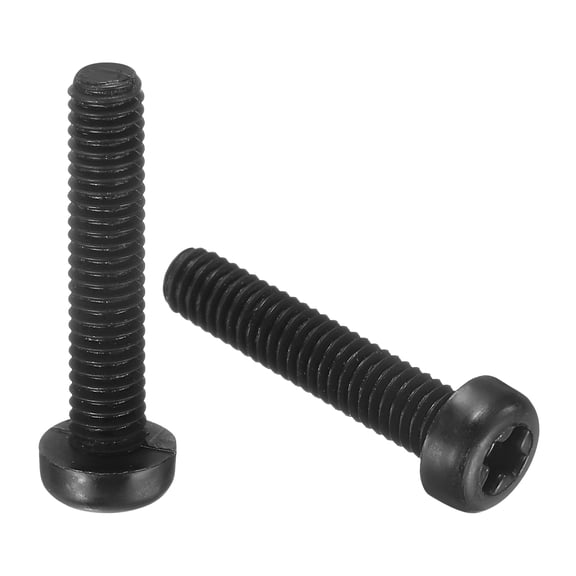 20Pcs M4x20mm Threaded Nylon Phillips Cross Pan Head Machine Screws Bolts Black