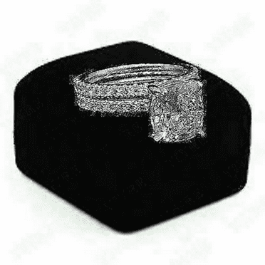 2Ct Real Cushion Diamond Bridal Set Solitaire Ring 14K White Gold for Women for Special Occasion
