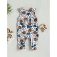 thumbnail image 4 of Cenuakty Baby Boy Girls Summer Jumpsuit Casual Rugby Print Sleeveless Suspender Romper for Newborn Infant, 4 of 9