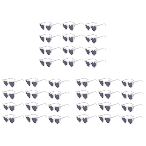36X Wedding Heart Shaped Sunglasses Bachelorette Party Glasses Bridesmaid Groomsmen Gifts White