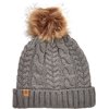 Timberland Cable Knit Cuff Pom Pom Grey Beanie Women Size One