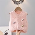thumbnail image 6 of Cethrio Girls Sweater Vests Size 5T, Sleeveless Knitted Buttons Stretchy Fall Winter Clothing Pink, 6 of 8