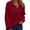 Red1, variant on ManxiVoo Women Autumn Winter Fashion Half Zip Embossed Hoodless Sweater for Casual Comfort and Stylish Appearance L Size