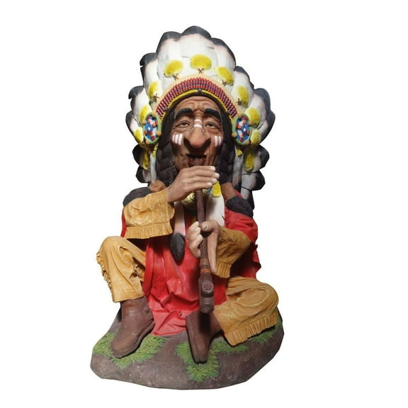 Smoking Indian Chief Life Size Statue