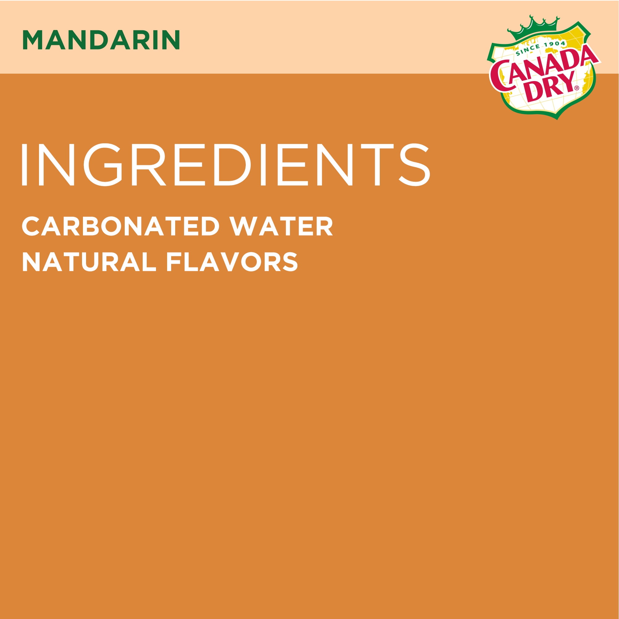 (2 pack) Canada Dry Mandarin Orange Sparkling Seltzer Water, 12 fl oz cans, 12 pack