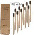 thumbnail image 1 of Comfortable Grasp Bamboo Toothbrush Set - 10 Soft Bristle Toothbrushes for Adults, Removes Surface Stains, 1 of 10