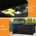 thumbnail image 3 of Uforic Outdoor 120 Gallon Large Resin Deck Box, Outdoor Storage Boxes with X-Shaped Front, for Patio Garden, Waterproof & Lockable, Black, 3 of 6