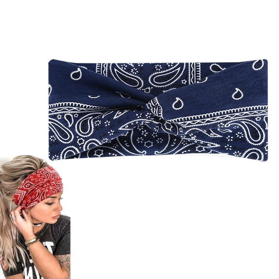 Vintage Style Wide Tie-Dye Hairband, 7'' Extra Wide Headbands for Women, Non-Slip Elastic Twisted Headband for Yoga, Running, Fitness & Sports