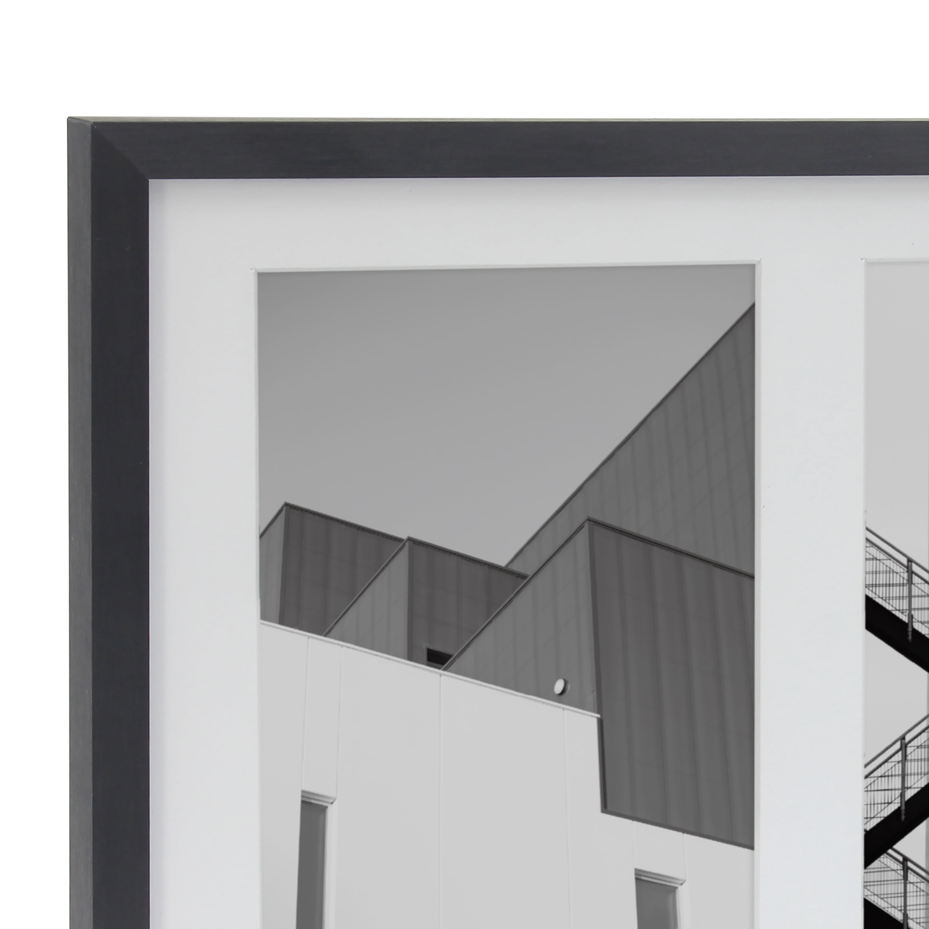 Better Homes & Gardens 7x14 Matted to 4x6 3-Openings Metal Gallery Wall Picture Frame, Black