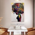 thumbnail image 3 of Elephant Stock Afro Color Splash Wall Art - Vertical Canvas Wall Art - Living Room Wall Decor - People Canvas - Beige And Yellow Decor - 34" x 51", 3 of 8
