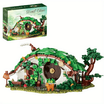 Honchoes Dwarf Cabin Building Blocks Set with LED for Boys Girls Compatible with Lego 1088 Pcs