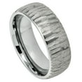 thumbnail image 1 of 8mm Semi Domed Ring with Tree Bark Carved Textured Finish Wedding Band Ring For Men Or Ladies, 1 of 7