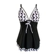 thumbnail image 4 of Mejor Belleza Mujer Traje de Baño de Moda Aumentar el tamaño 2 Piezas Tankini Tops de Bikini y Partes de Abajo Blanco M, 4 of 5