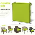 thumbnail image 2 of Kimunuk Outdoor Chair Cushions set of 2, 24" x 24" Zipped Waterproof Outdoor Seat Cushions Couch Pads with Ties for Patio Furniture, Grass Green, 2 of 6