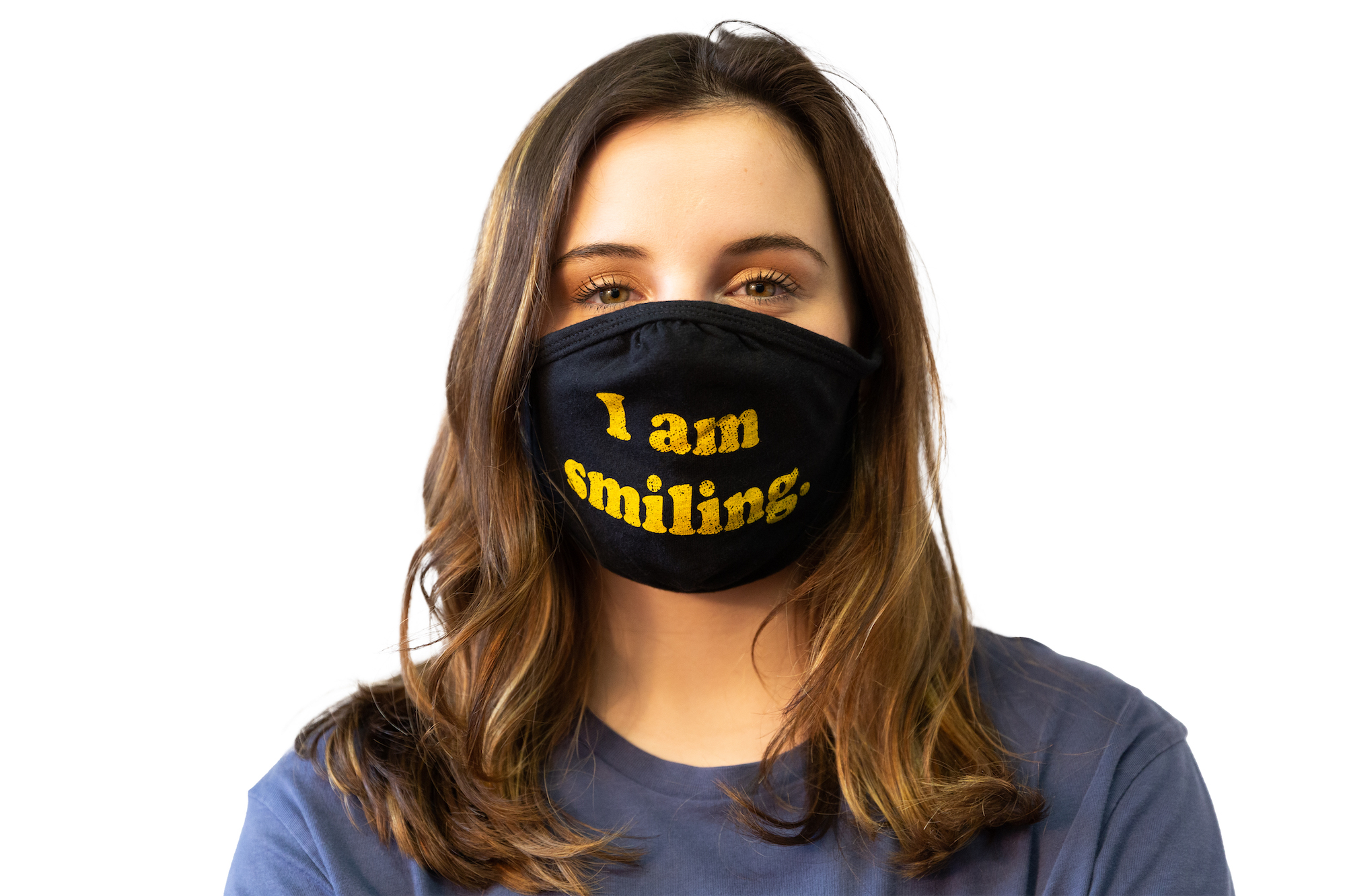 I Am Smiling Face Mask Funny Happy Face Novelty Graphic Nose And Mouth Covering - image 3 of 8