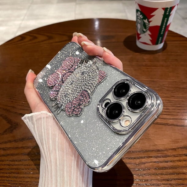 Funda de teléfono estéreo 3D hello kitty kt cat girl para iphone Xr Xs 11 12 13 14 Pro Max