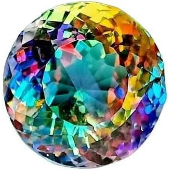 100 Ct  AAA Natural Mystic Topaz Rainbow Color Round Cut Certified Gems for Necklace Bracelet Jewelry Making