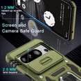 thumbnail image 4 of KOMI Case for Google Pixel 8 Pro with Slide Camera Cover+Screen Protector (1 Pack), Rotated Ring Kickstand Military Grade Shockproof Heavy Duty Protective Cover Olive Green, 4 of 5