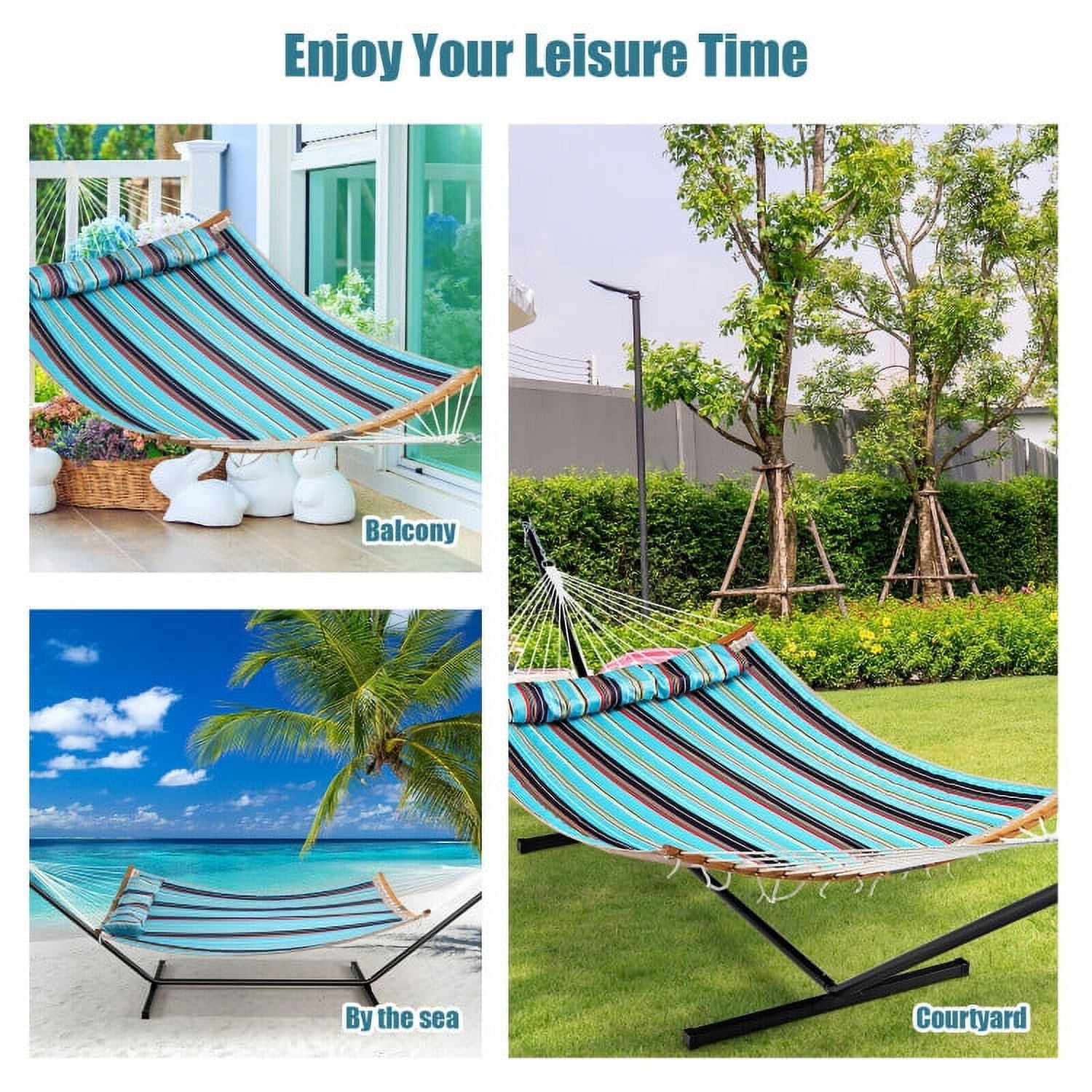 Aimee Lii Outdoor Hammock with Detachable Pillow, Comfy Outdoor Chair, Blue Aimee Lii Outdoor Hammock with Detachable Pillow, Comfy Outdoor Chair, Blue