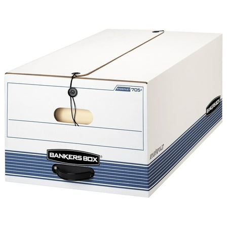 Bankers Box STOR/FILE Medium-Duty Storage Boxes, FastFold, String and Button, Legal, 4 Pack (0070503)