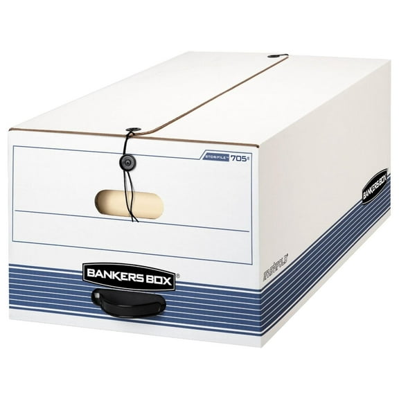 Bankers Box STOR/FILE Medium-Duty Storage Boxes, FastFold, String and Button, Legal, 4 Pack (0070503)