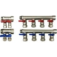 thumbnail image 6 of DMNI 3/4" Port Ball Valve Brass Pex Manifold - 6 Loops - With Brackets - for 1/2" Pex Tubing, 6 of 9