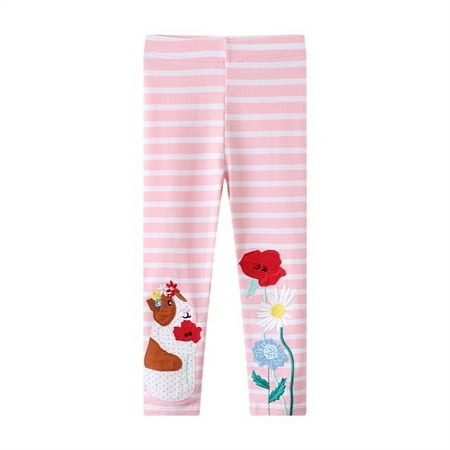 

HuaAngel Toddler Girls Little Girls Pink Stripe Floral Hampster Q1086 Sizes 2-7
