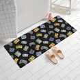thumbnail image 2 of Retro Consoles Games Icons Black Pattern Bathroom Rugs Mat,Non Slip Microfiber Bathroom Rug,Rubber Backing,Soft Bathroom Mats for Bathroom Floor,Tub and Shower,60x24in(150x60cm), 2 of 5