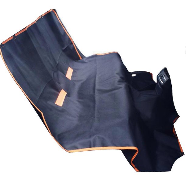 Car Pet Pad Oxford Cloth Anti Dirty Waterproof Car Dog Backseat Cover for Dog Travel Black with Orange Edge